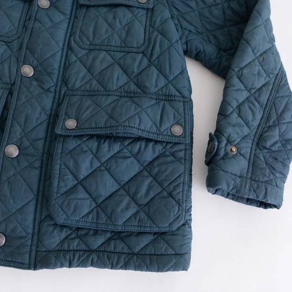 Burberry BRIT Green Zip Up Quilted Puffer Lined Hidden Hoodie Winter Jacket 8Y - Picture 5 of 16